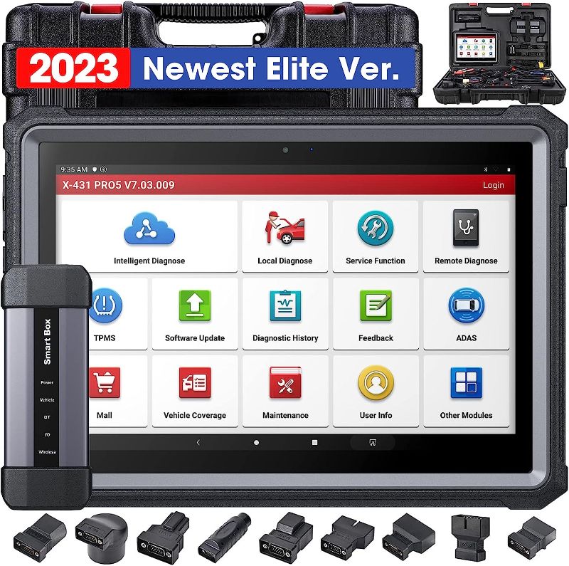 Photo 1 of **LOCKED, NEEDS FACTORY RESET** LAUNCH X431 PRO5 Diagnostic Scanner, J2534 Reprogramming Tool with ECU Coding 