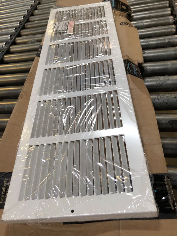 Photo 1 of 30" x 8" White Steel Baseboard Return Air Grille 