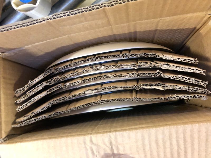 Photo 1 of 6 Piece Plate Set - White, Blue, Black Speckle 