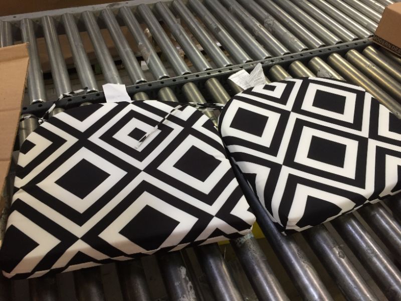 Photo 1 of 2 pack 17x16x2in  patio chair cushion black and white