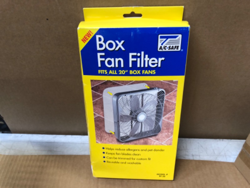 Photo 2 of AC-Safe 20 in. Box Fan Filter