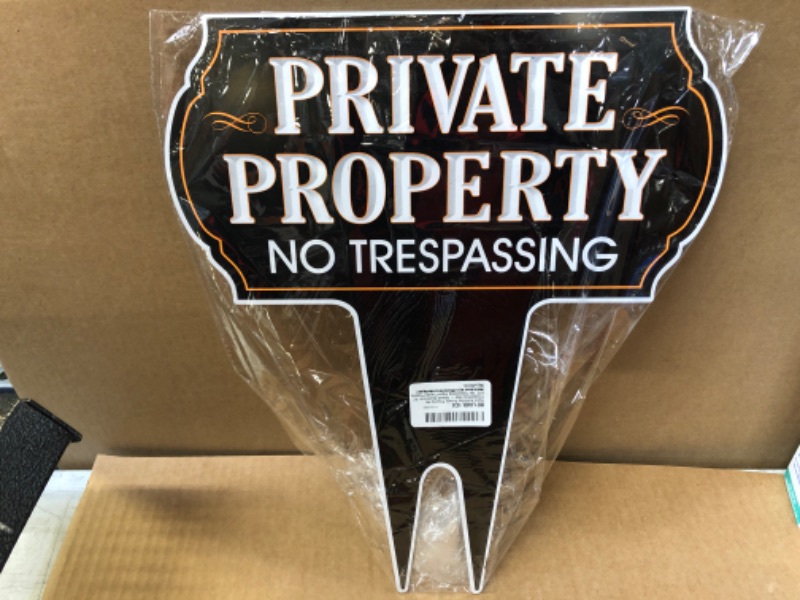 Photo 2 of Signs Authority Private Property No Trespassing Sign - Dibond Aluminum 15" X12" No Trespassing Signs Private Property - Metal Yard Signs Protect your Home and Businesses with Private Property Signs Non-Reflective