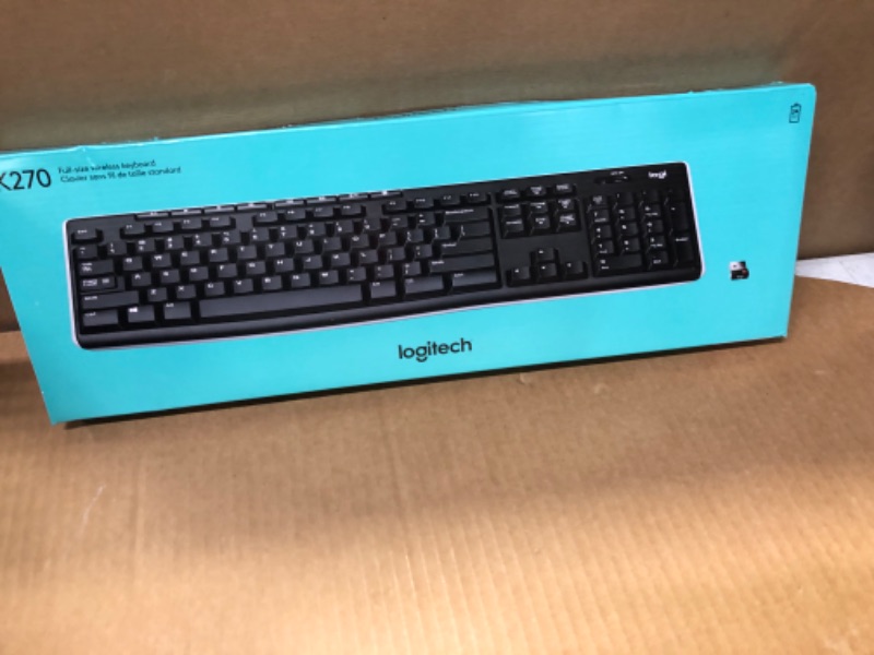 Photo 2 of Logitech K270 Wireless Keyboard for Windows, 2.4 GHz Wireless, Full-Size, Number Pad, 8 Multimedia Keys, 2-Year Battery Life, Compatible with PC, Laptop---factory sealed

