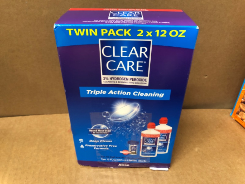 Photo 2 of Clear Care Cleaning Solution with Lens Case, Twin Pack, 12-Ounces Each