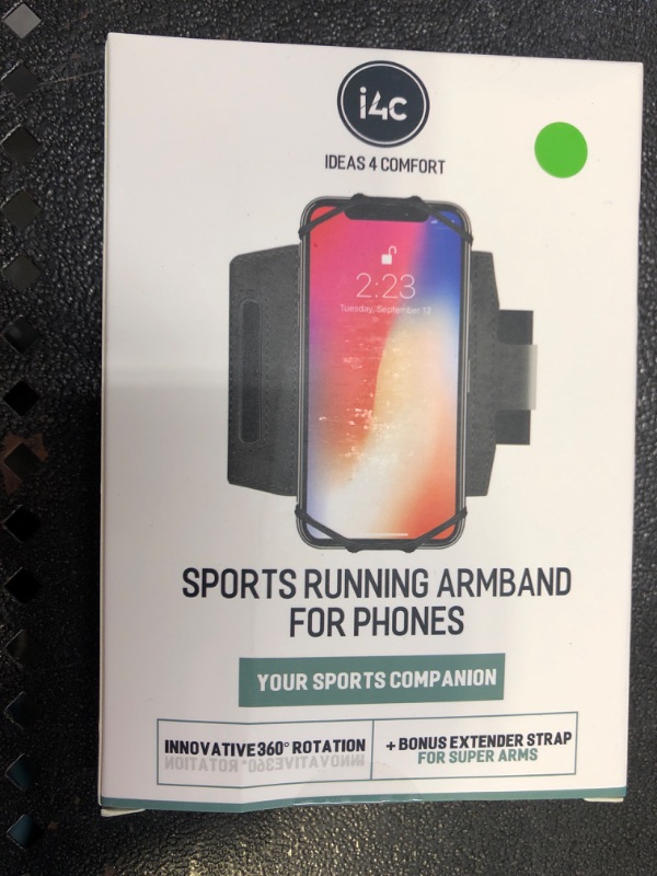 Photo 2 of 360° Rotatable Premium Sports Running Armband for All Phones: iPhone 13 Pro Max, 12, 11, X, XR, 8, Samsung Galaxy S21 S20 S10 S9 Edge, LG, HTC, Pixel; Universal Cellphone Holder + Free Extender Strap Black