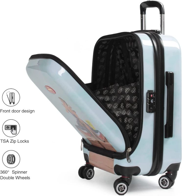 Photo 1 of 2pcs only FOCHIER F Expandable Hard Shell Luggage Sets Clearance with Front Pocket (20/ 28inch) Kisses Beauty