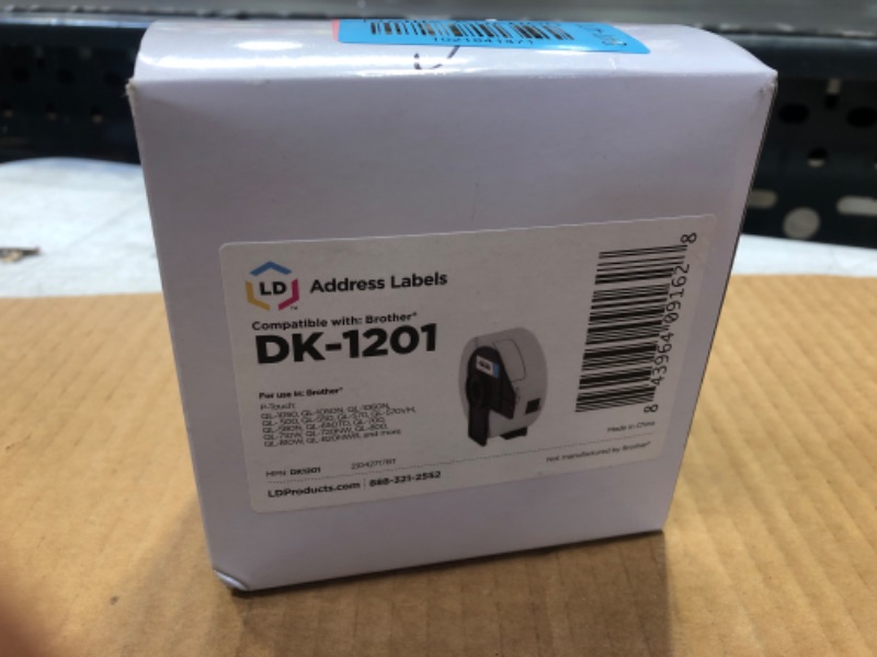 Photo 2 of LD Compatible Address Label Replacements for Brother DK-1201 - 1.1 in x 3.5 in (White, 400 Count) 1.1" x 3.5"