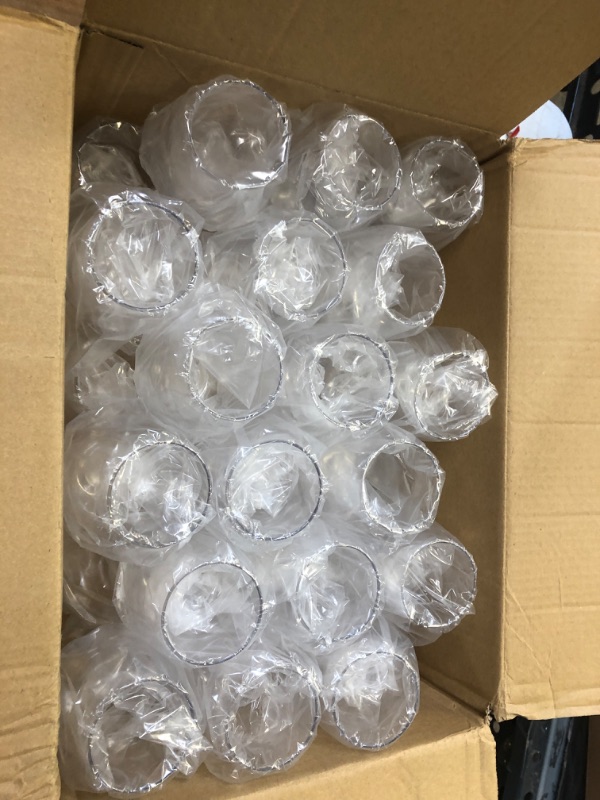 Photo 2 of 36 piece Stemless Unbreakable Crystal Clear Plastic Wine Glasses Set of 36 (12 Ounces)