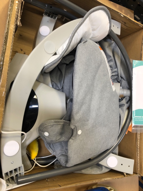 Photo 2 of 1pc Baby Swings for Infants, 5 Speed Bluetooth Baby Bouncer with 3 Seat Positions & Built-in 12 Music & 3 Timer Settings & 5-Point Harness & Remote Control, Touch Screen Chair for 5-20 lb, 0-9 Months Gray