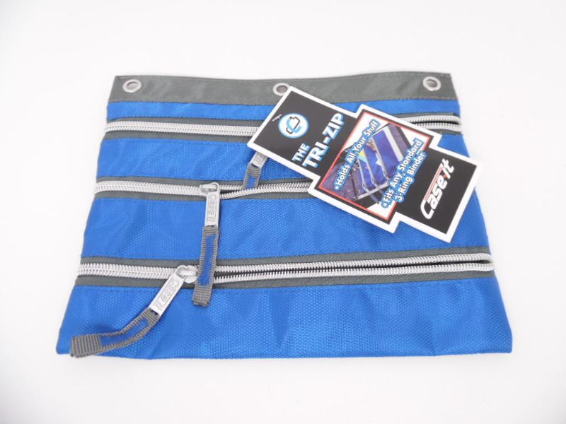 Photo 1 of Case-It The Tri-Zip 3-Zipper Pencil Case - Blue
