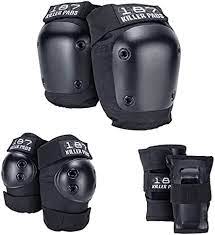 Photo 1 of 187 Killer Pads Skateboarding Knee Pads, Elbow Pads, and Wrist Guards, Six Pack Pad Set, Black, Small/Medium
