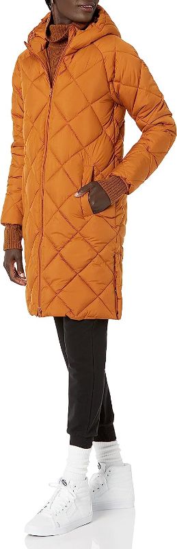 Photo 1 of Amazon Essentials Women's Heavyweight Diamond Quilted Knee Length Puffer Coat, Medium
