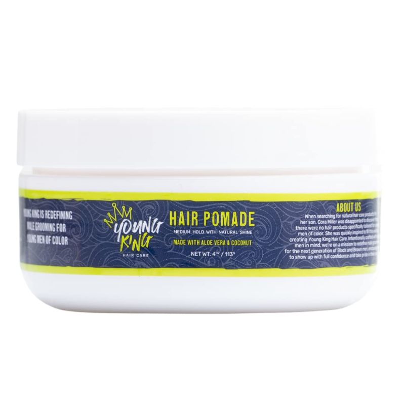 Photo 1 of YOUNG KING HAIR CARE Kids Pomade for Boys | Tame Flyaways and Sculpt Natural Curls | Plant-Based and Harm-Free | 4 oz
