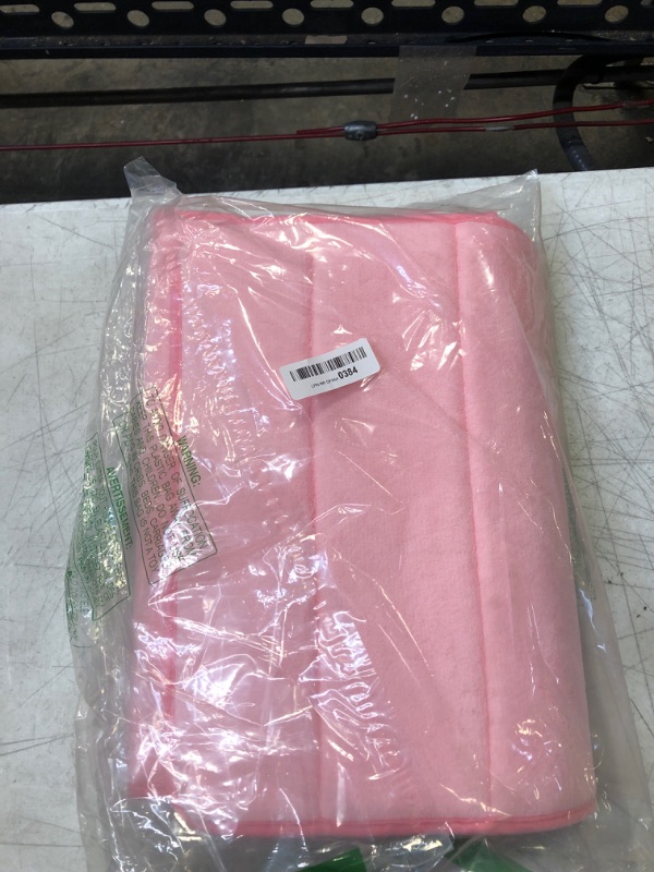 Photo 2 of Xerhnan Memory Foam Bath Mat Set - Non Slip, Absorbent, Soft Bath Rug Set - Fast Drying Washable Bath Mat - Size 15.8” x 24” (2, Pink) 2 Pink