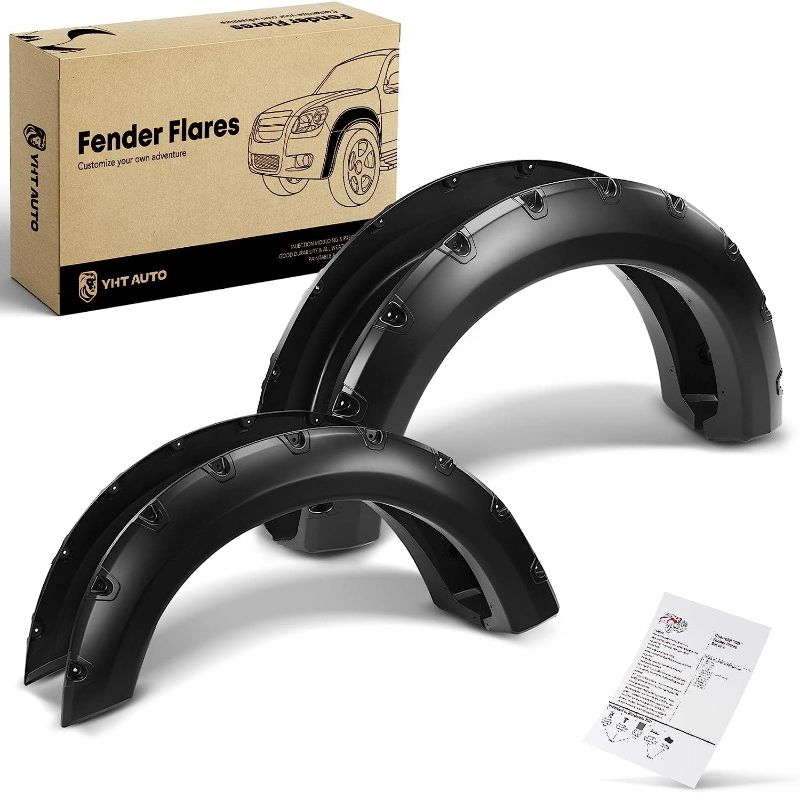 Photo 1 of YHTAUTO Pocket Style Fender Flares w/Hardware Kit Compatible with 2004-2008 Ford F-150, 2006-2008 Lincoln Mark LT, Styleside Only, Black Wheel Flare Fenders Cover Protector, Front & Rear

