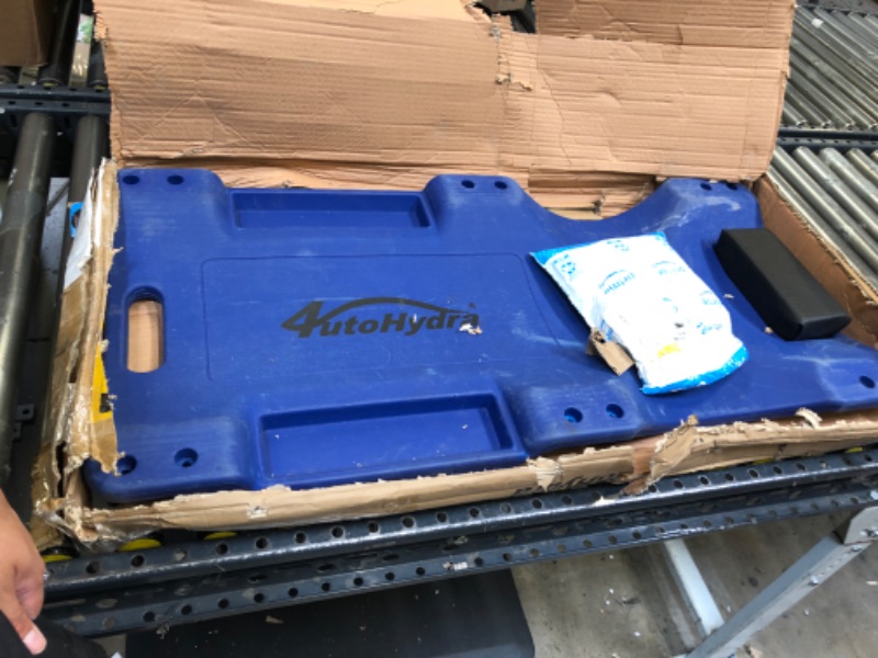 Photo 1 of 4utoHydra 40" Mechanic Cart - Blow Molded Plastic Rolling Garage/Shop Creeper with Padded Headrest, Dual Tool Trays and 6 Casters
