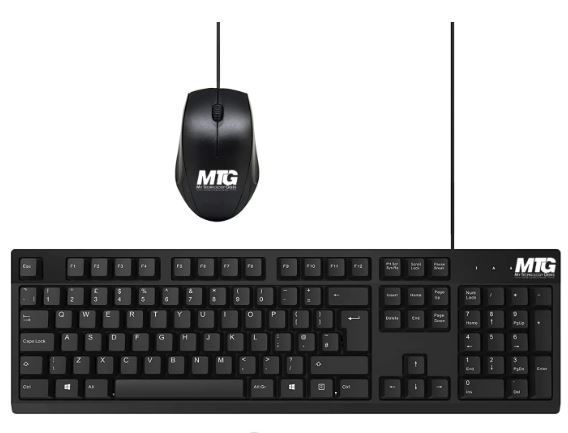 Photo 1 of MTG Basic Full Size Slim USB Wired Keyboard and Mouse