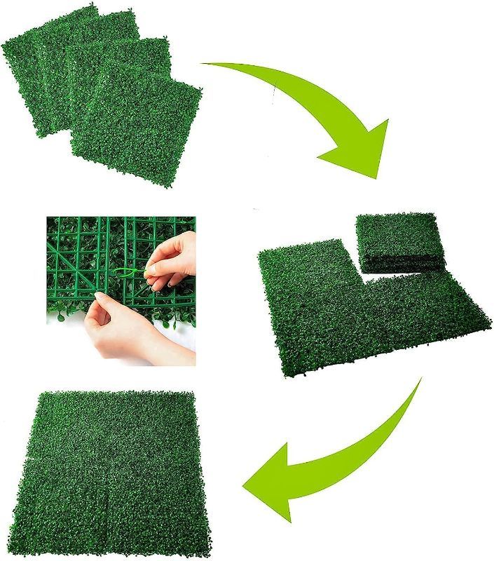 Photo 1 of  20" x 20" Grass Wall Panels, Artificial Boxwood Hedges Panels, UV Protection Privacy Hedge Screen, for