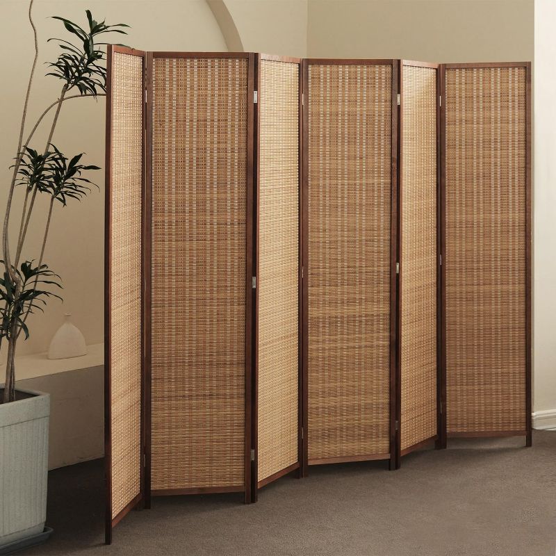 Photo 1 of 
Furnnylane 4 Panel Room Divider and Folding Screen Room Divider, Bamboo Room Divider for Room