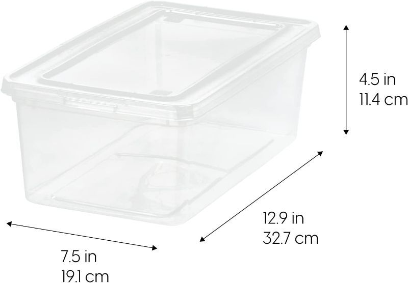 Photo 1 of 3 Pack IRIS USA 5.9 Qt. Plastic Storage Container Bin with Latching Lid