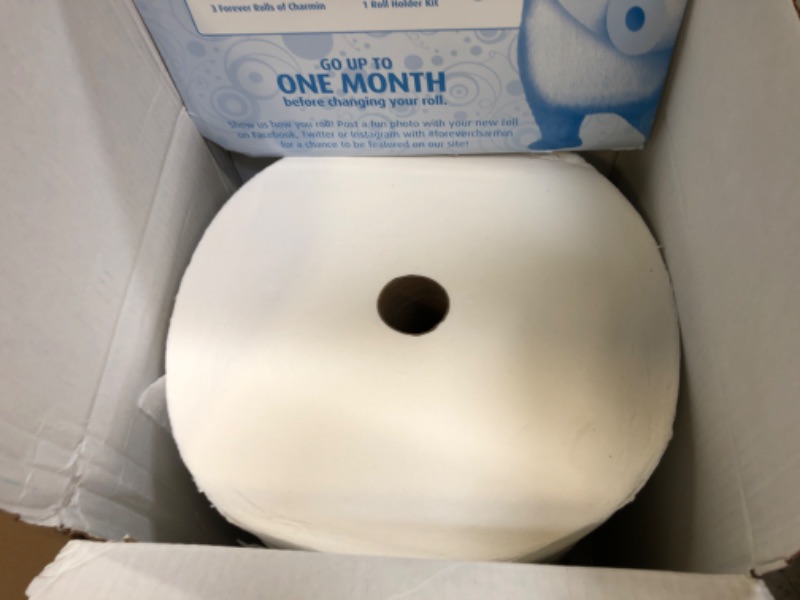 Photo 2 of 3 Pack Charmin Forever Roll Starter Kit with Toilet paper stand New in Box
