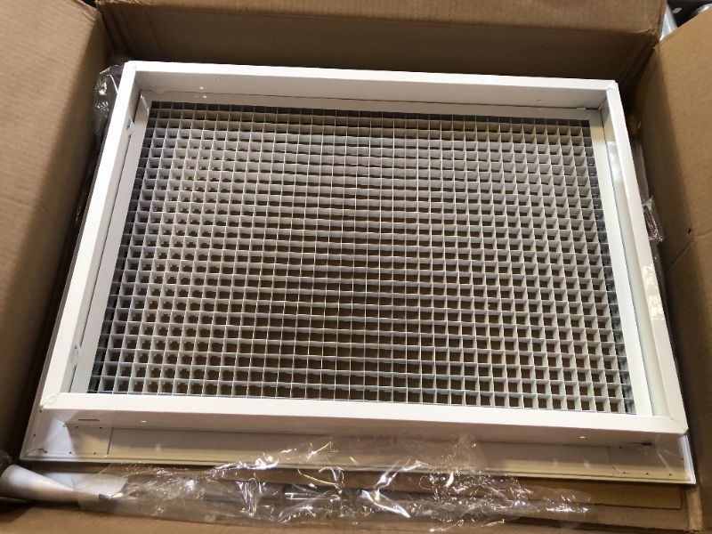 Photo 3 of 14" x 20" Cube Core Eggcrate Return Air Filter Grille for 1" Filter - Aluminum - White [Outer Dimensions: 16.5" x 22.5]

