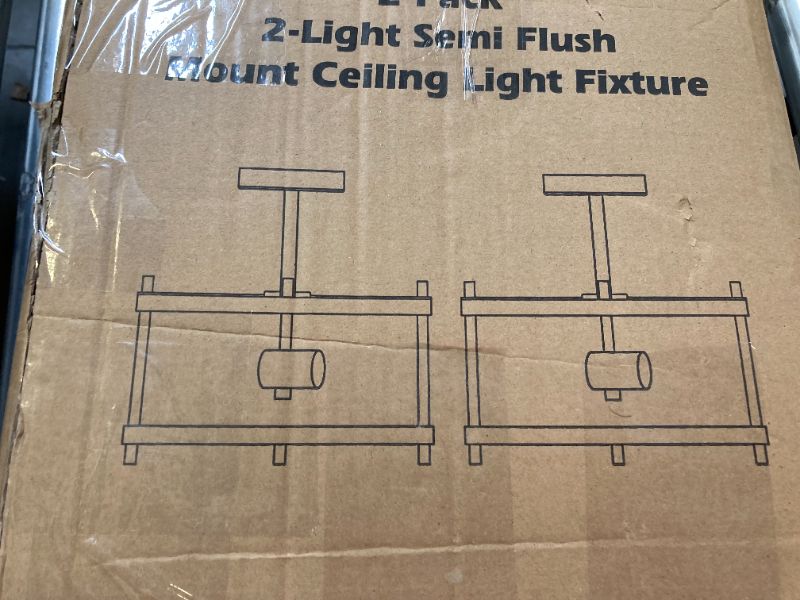 Photo 3 of 2 pack 2 lights semi flush mount ceiling light fixture 