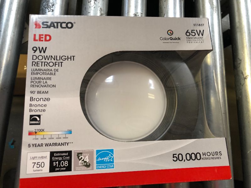 Photo 2 of Satco Led Color Selectable Downlight Retrofits, Part Number S11837, 9 Watt; 5 Inch - 6 Inch; Cct Selectable; 120 Volts; Dimmable; Bronze Finish for Industrial and Commercial Use
