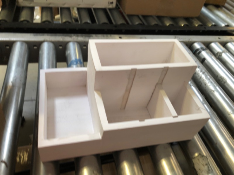 Photo 1 of 4 compartment white wood organizer 