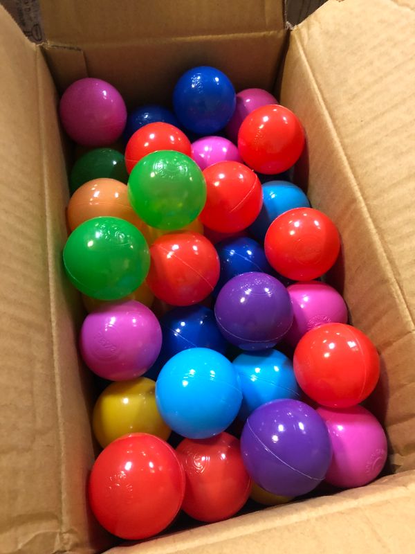 Photo 3 of Playz Soft Plastic Mini Ball Pit Balls w/ 8 Vibrant Colors - Crush Proof, No Sharp Edges, Non Toxic, Phthalate & BPA Free for Baby Toddler Ball Pit, Play Tents & Tunnels Indoor & Outdoor Balls with 8 Colors