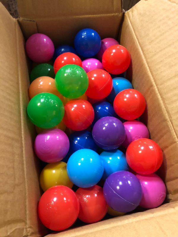 Photo 3 of Playz 50 Soft Plastic Mini Ball Pit Balls w/ 8 Vibrant Colors - Crush Proof, No Sharp Edges, Non Toxic, Phthalate & BPA Free for Baby Toddler Ball Pit, Play Tents & Tunnels Indoor & Outdoor 50 Balls with 8 Colors