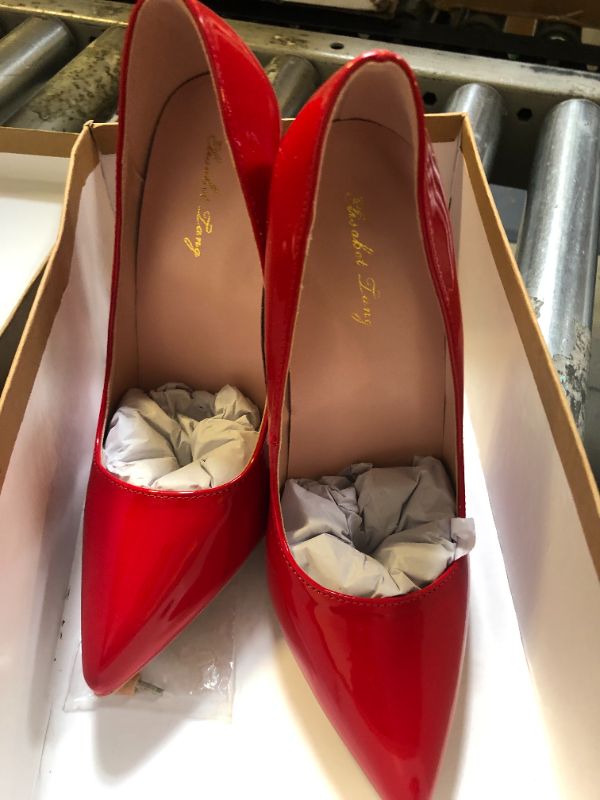 Photo 4 of Elisabet Tang Women Pumps, Pointed Toe High Heel 4.7 inch/12cm Party Stiletto Heels Shoes Size 5 Red