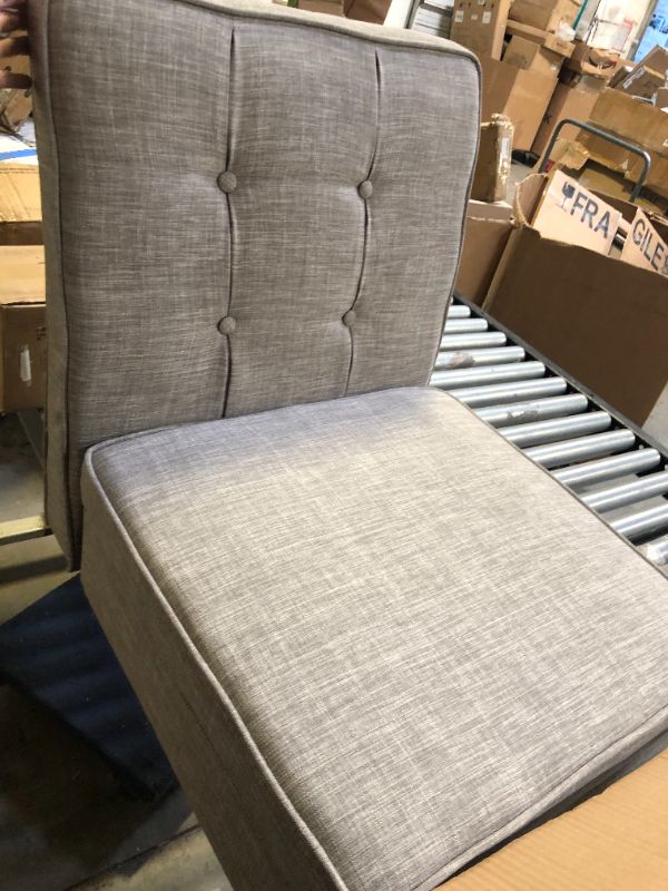 Photo 5 of 24KF Modern Design Button Back Accent Chair with Storage-Light Gray
