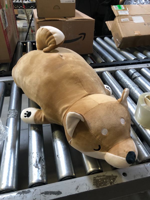 Photo 1 of 28 Inch Giant Shiba Inu Plush Soft Stuffed Animal Dog Plush Shiba Inu Pillow Sleeping Comfort Cushion Large Corgi Plush Toy Sleeping Puppy Doll Gifts for Home Office Birthday Decor ---- Tear in the stitching 
