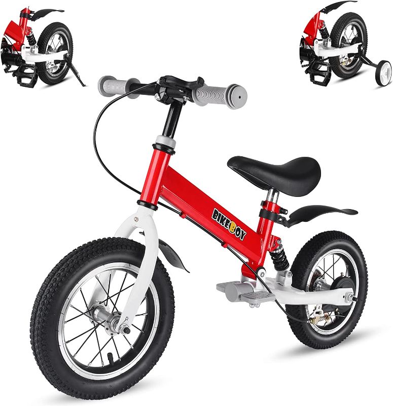 Photo 1 of BIKEBOY Balance Bike 2 in 1,The Dual Use of a Kids Balance Bike and Kids Bike,12 14 Inches for 1-6 Years Old,with Shock Absorbers, Fenders, Pedals, Auxiliary Wheels
