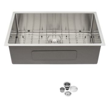 Photo 1 of 30 Undermount Sink Stainless - Lofeyo 30 Inch Kitchen Sink Undermount Stainless Steel 16 Gauge Round Corner Single Bowl Under Counter Kitchen Sink Basin 30"x18"x10" Stainless Steel(under)