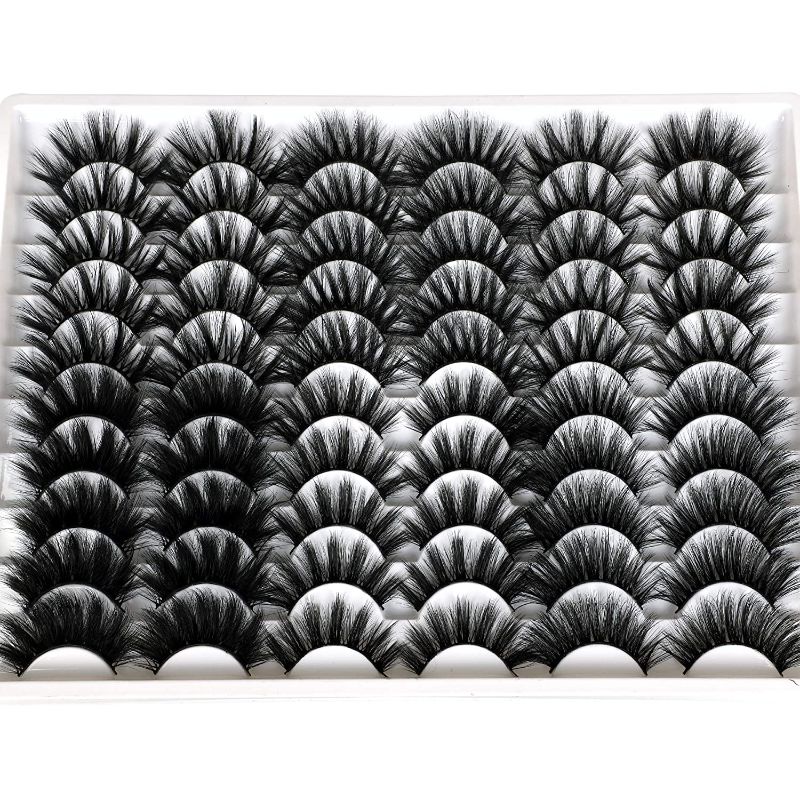 Photo 1 of 30 Pairs 20MM False Eyelashes Wholesale 6 Styles Mixed Lashes 8D Fluffy Volume Dramatic Faux Mink Eyelashes Pack
