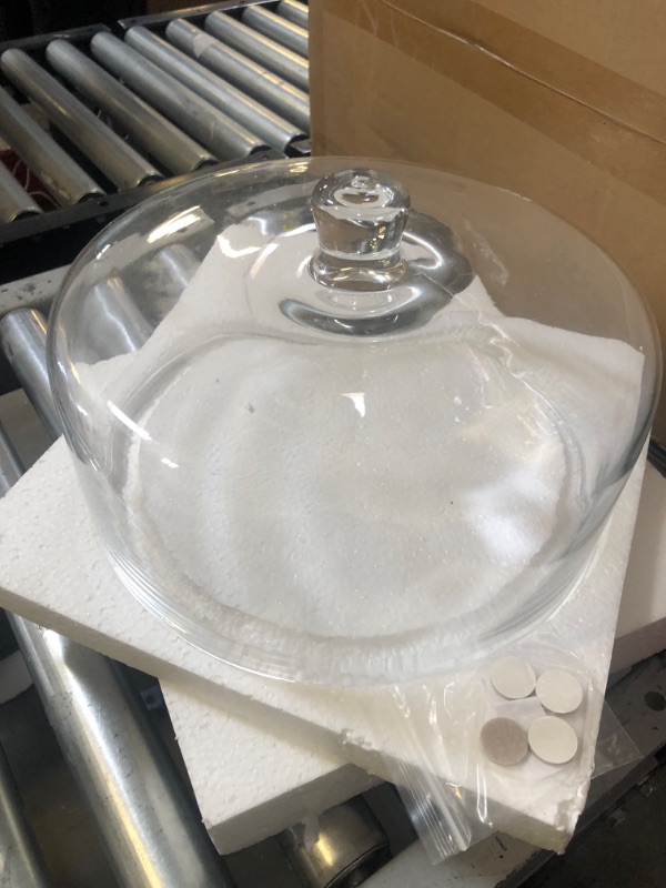 Photo 3 of Galashield Marble Cake Stand with Dome | Cake Plate with Glass Dome Cake Cover