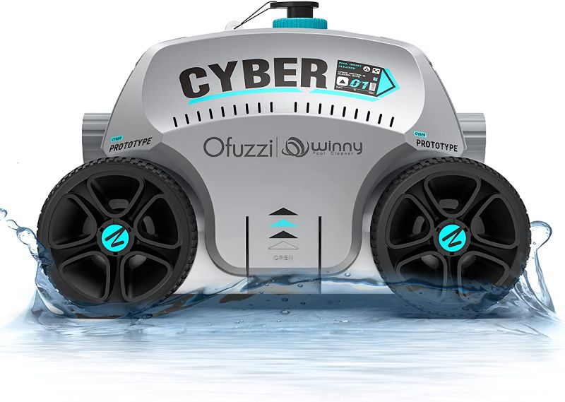 Photo 1 of  Ofuzzi Cyber Cordless Robotic Pool Cleaner, Max.120 Mins Runtime, Self-Parking, Automatic Pool Vacuum for All Above/In Ground Pools Up to 1076ft² of Flat Bottom (Grey)