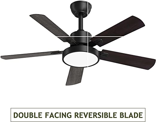 Photo 1 of  Ceiling Fans with Lights and Remote,52-inch Indoor/Outdoor Ceiling Fan for Patio Farmhouse Bedroom, Noiseless DC Motor and Matte Black