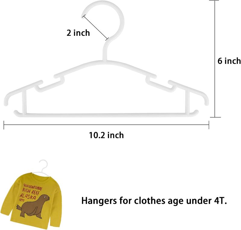 Photo 1 of 10 Pack Baby Hangers for Closet Toddler Hangers Plastic White Childrens Hangers Small Hangers
