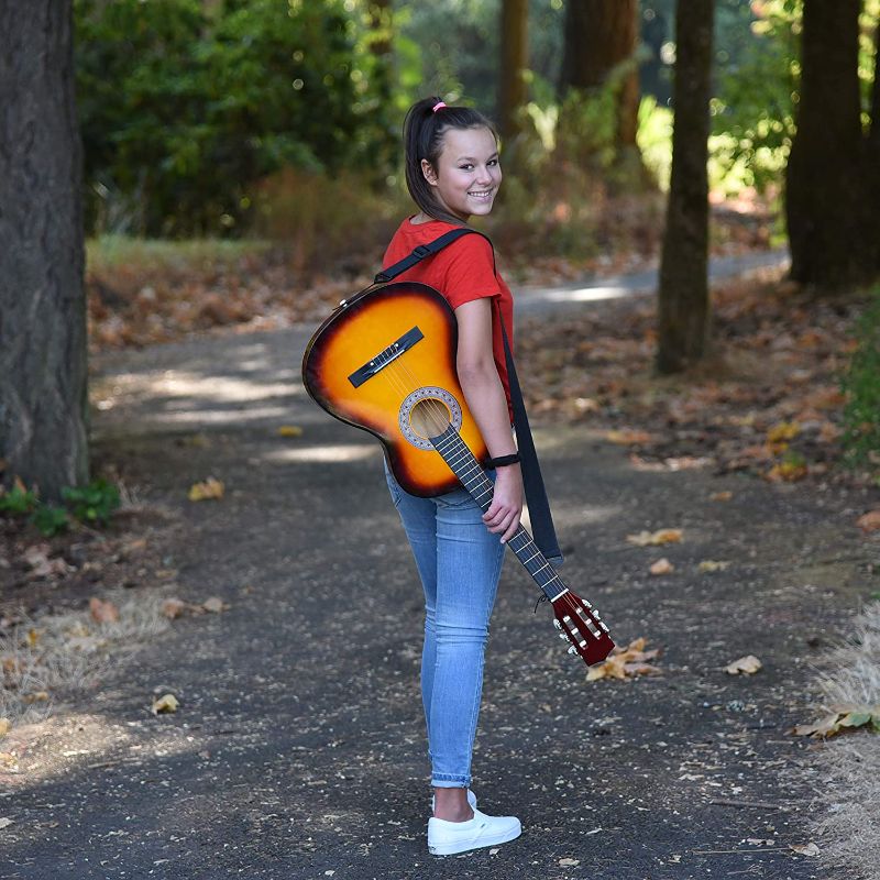 Photo 1 of 38" Wood Guitar With Case for Kids/Boys/Girls/Teens/Beginners (Sunburst)
