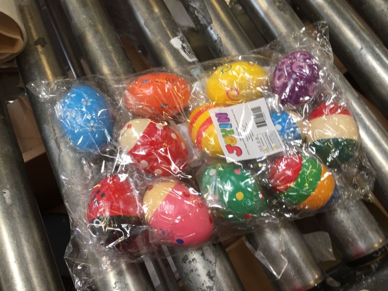 Photo 1 of JOYIN 12 Pieces 3" Wooden Egg Shakers Maracas Percussion Musical for Party Favors, Classroom Prize Supplies, Musical Instrument, Basket Stuffers Fillers, Easter Hunt