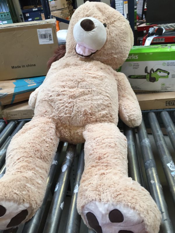 Photo 2 of MorisMos Giant Teddy Bear with Big Footprints Plush Stuffed Animals Light Brown 39 inches