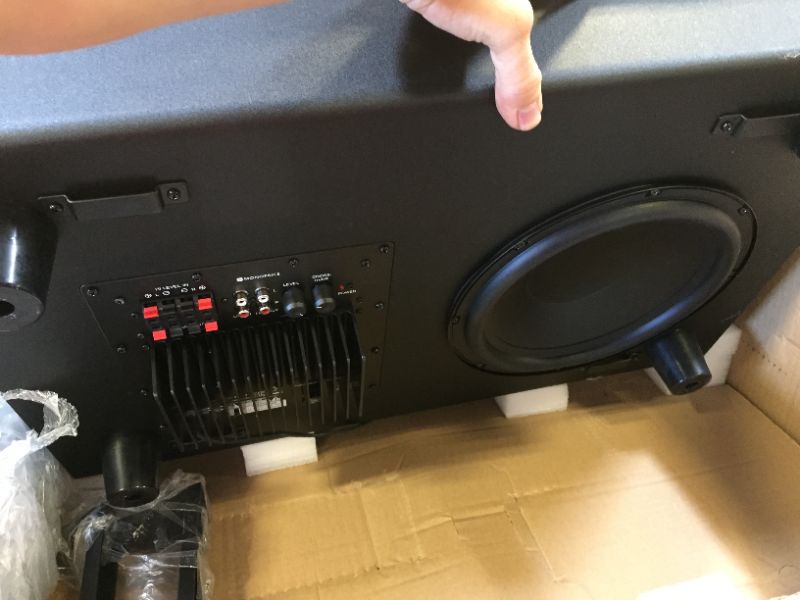 Photo 1 of Monoprice 133830 Ssw-10 Powered Slim 10 Inch Subwoofer - Black | 150 Watt, Low Profile, Powerful Amp, Low Pass, 10 Inch, 10 inch