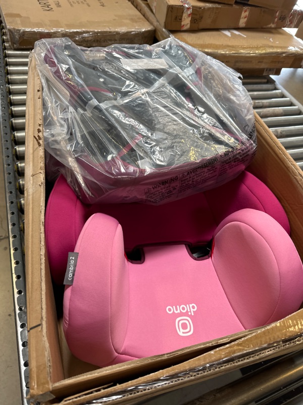 Photo 2 of Diono Cambria 2 XL 2022, Dual Latch Connectors, 2-in-1 Belt Positioning Booster Seat, High-Back to Backless Booster with Space and Room to Grow, 8 Years 1 Booster Seat, Pink NEW! Pink