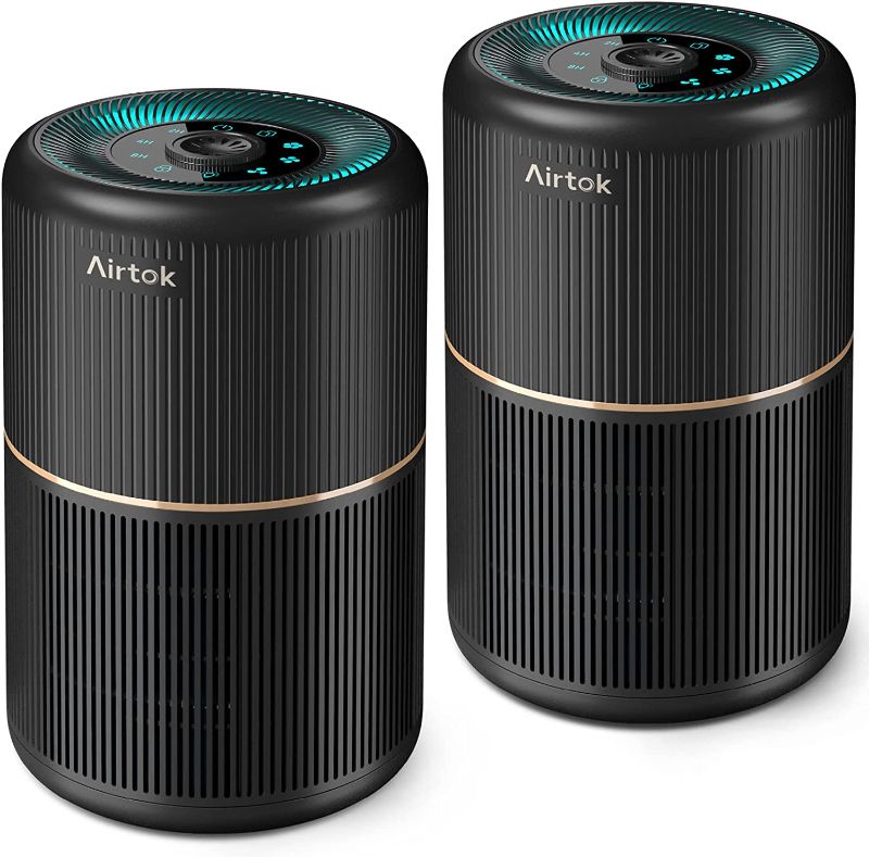 Photo 1 of AIRTOK 2 Pack Air Purifier for Home Bedroom, Office Desktop Air Cleaners with 12pcs Fragrance Sponge, H13 HEPA Filter, 4 Stage Filtration up to 376 sqft Black Available for California
