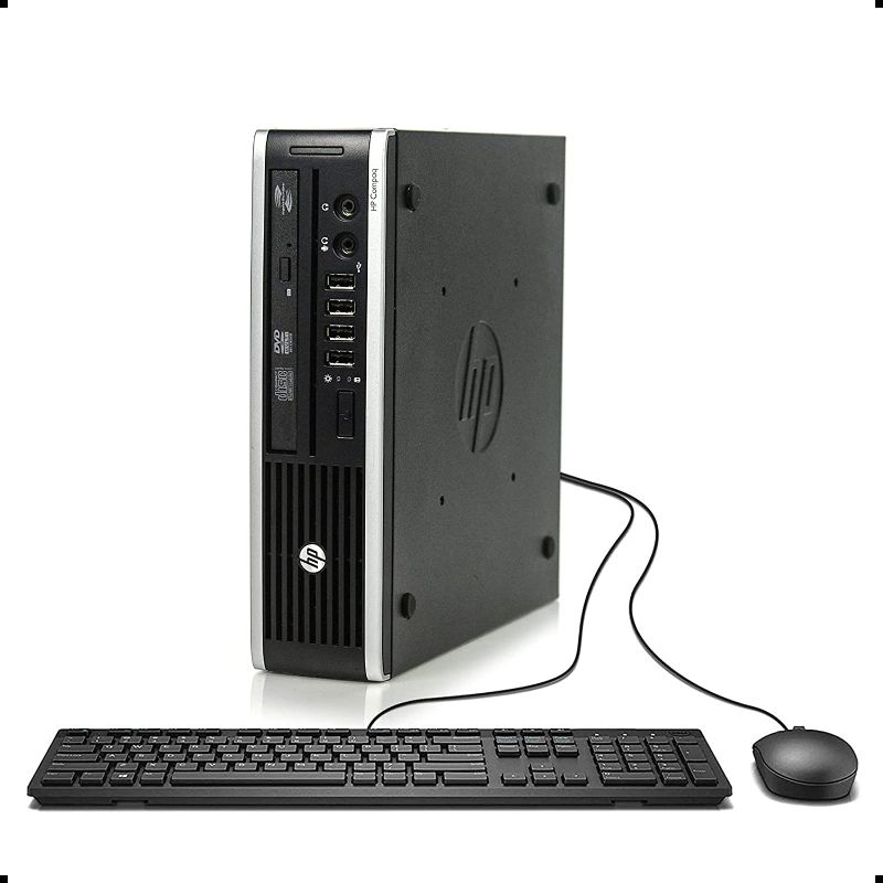 Photo 1 of HP Elite 8300 Ultra Slim Desktop Computer, Intel Quad Core i5-3470S CPU, 8GB DDR3, 500GB HDD, USB 3.0, Windows 10 Pro (Renewed)
