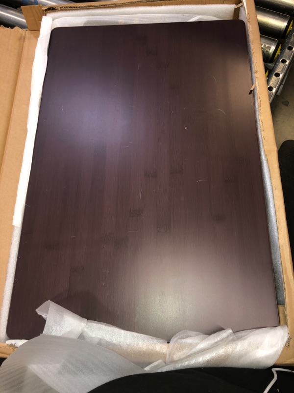 Photo 1 of Zoopolyn Tv Tray Table Bamboo Tv Dinner Table C Shaped end Table for Sofa Couch Laptop Living Room Bedroom Brown "L"Shape Dark