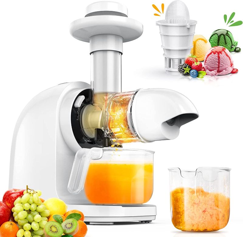 Photo 1 of Cold Press Juicer Machine with Ceramic Auger, Slow Masticating Juicer 95% Juice Yield with Reverse Function, Quiet Motor Extractor, Easy to Clean Brush,Fruit Juicer, Vegetable Juicer
